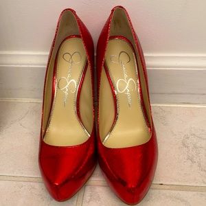 Jessica Simpson red 4.5in heels size 6.